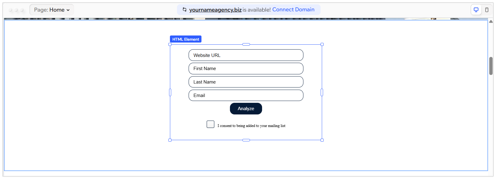Adjust Embed Form Wix